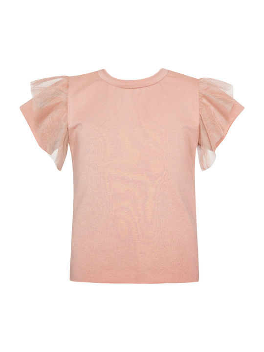 Two In A Castle Kids Blouse Short Sleeve Nude