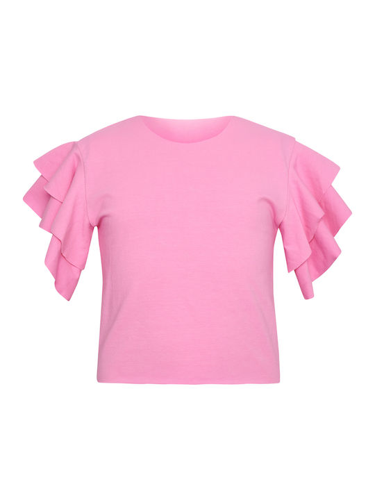 Two In A Castle Kids Blouse Short Sleeve Pink