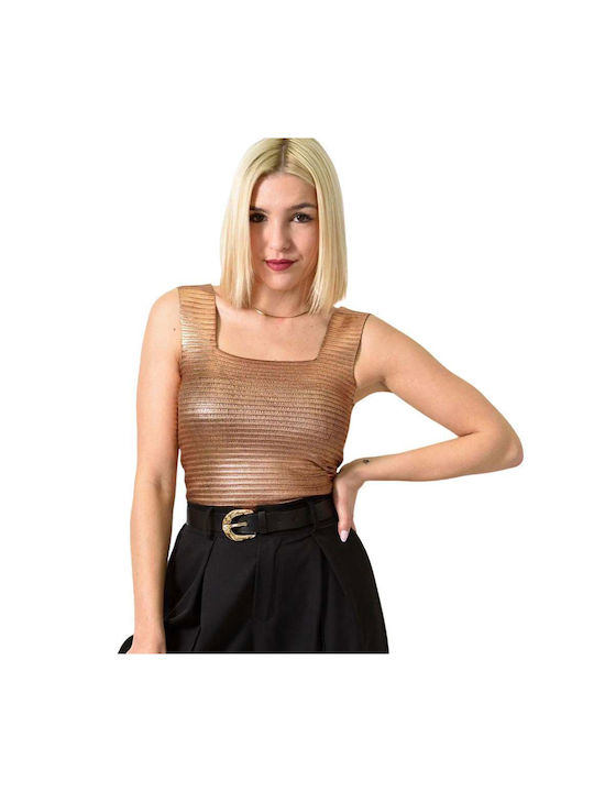 Potre Damen Sommer Bluse Bronze