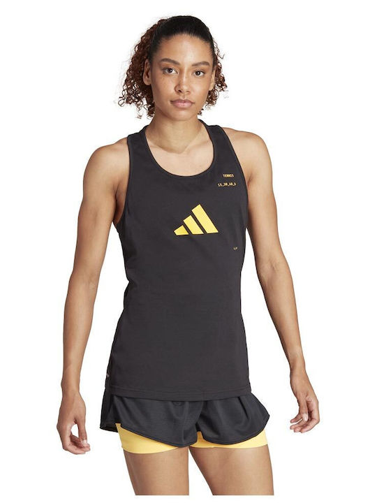 Adidas Category Graphic Women's Athletic Blouse Sleeveless Fast Drying Black