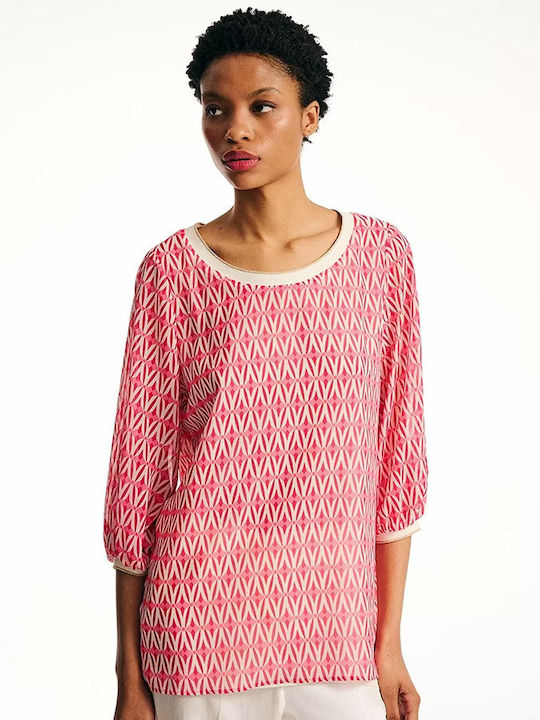 Forel Women's Summer Blouse Short Sleeve Pink