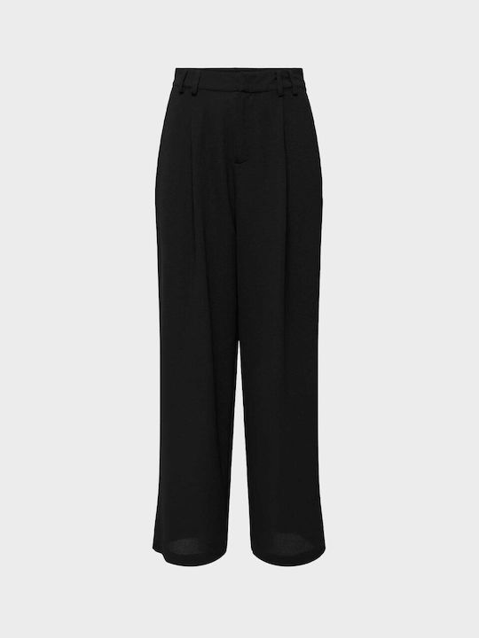 Only Damen Stoff Palazzo-Hose Schwarz