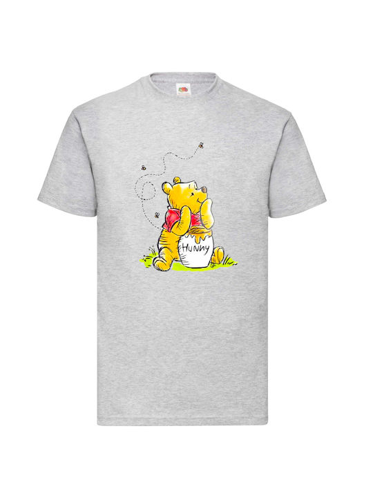 Fruit of the Loom Winnie The Pooh Original T-shirt Gray Cotton