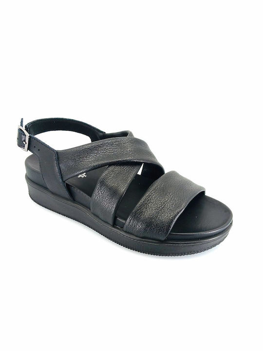 Imac Damen Flache Sandalen Anatomisch in Schwarz Farbe