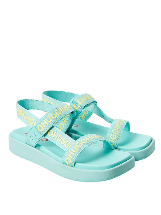 Hugo Synthetic Leather Women's Sandals Light Blue
