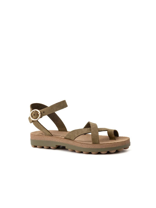 Fantasy Sandals Δερμάτινα Γυναικεία Σανδάλια Ανατομικά σε Καφέ Χρώμα