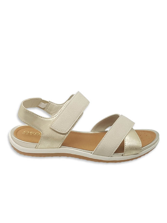 Geox Damen Flache Sandalen in Beige Farbe