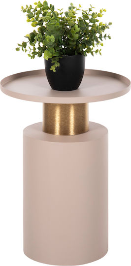 Round Metal Side Table Ecru 30.5x30.5x42 cm