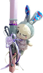 Handmade Easter candle with bunny keychain