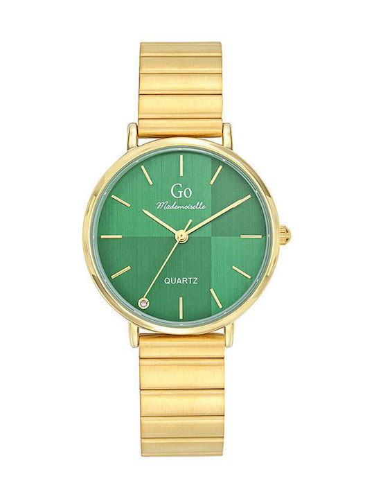 GO Mademoiselle Γυναικείο Ρολόι 33mm Μπαταρίας με Χρυσό Μεταλλικό Μπρασελέ