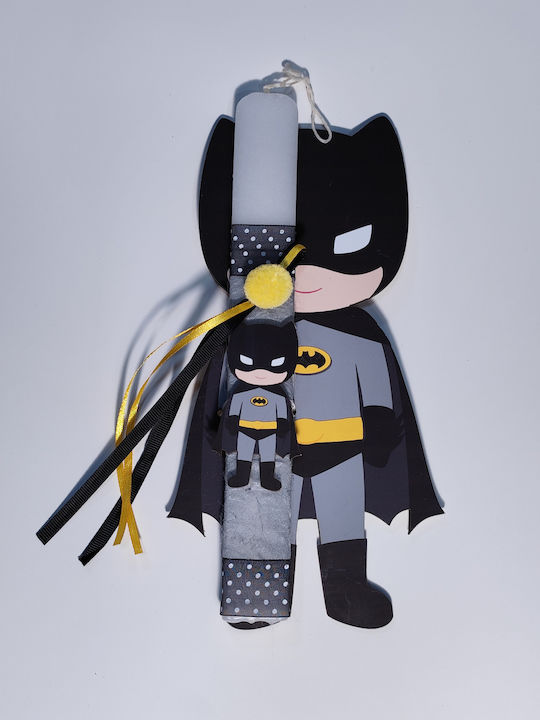 Πασχαλινή Λαμπάδα Batman Στρογγυλή Αρωματική και Χειροποίητη