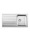 Blanco Livit Xl 5s Drop-In Кухненски Мивка Inox Дължина 100xШирина 50см Сребрист