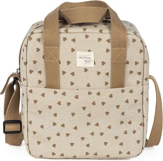 Walking Mum Ισοθερμική Τσάντα Ώμου Poppy Cinnamon Hearts Μ20 x Π22 x Υ12εκ.