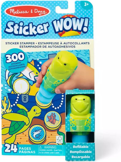 Melissa & Doug Children's Craft Sticker WOW! Activity Book with Sticker Stamp, Turtle for Children 3 Years Kelp