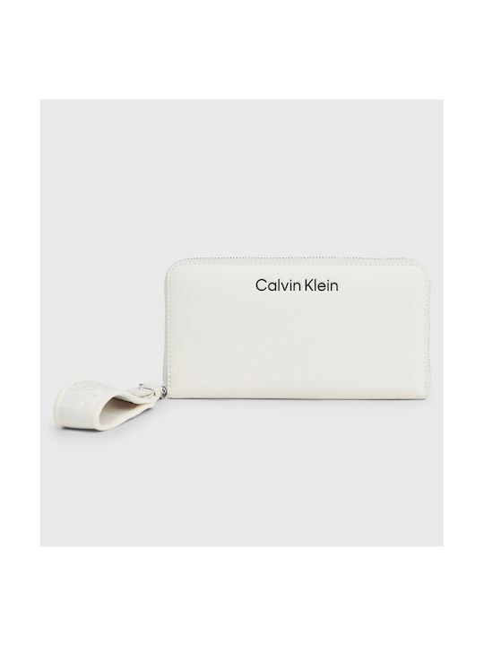 Calvin Klein Grazie Large Zip Around Wallet - Dk Ecru