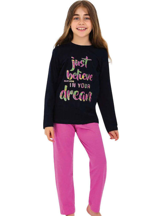 Wiembi Kinder Schlafanzug Winterlich Dark Blue