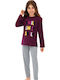Wiembi Kinder Schlafanzug Winterlich Purple