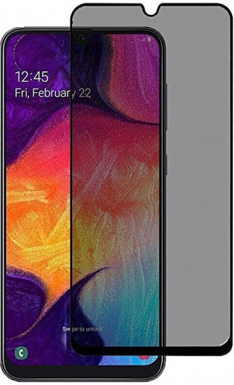Galaxy A30 Full Glue Privacy Full Face Tempered Glass Μαύρο (Galaxy A30s)