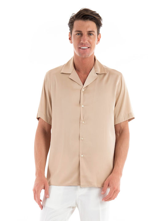 Paul Miranda Men's Shirt Short Sleeve BEIGE CA948