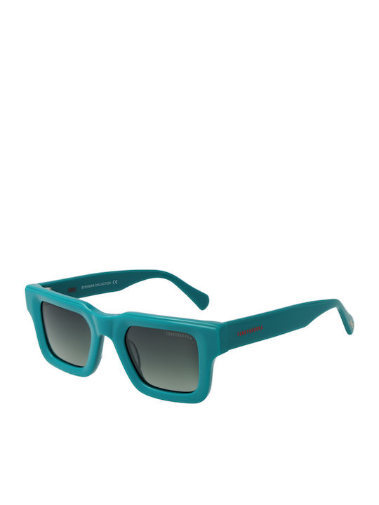 Funky Buddha Women's Sunglasses with Green Horn-Rimmed Frame and Polarized Lenses FBS2041/002