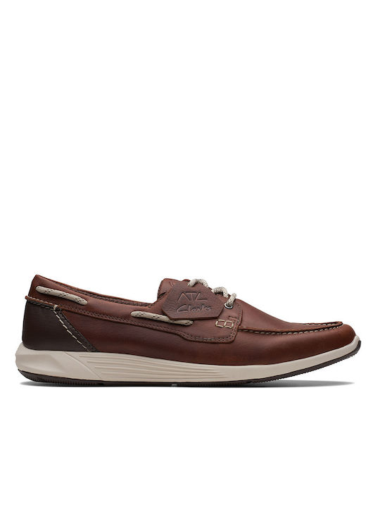 Clarks Leder Herren Mokassins in Tabac Braun Farbe