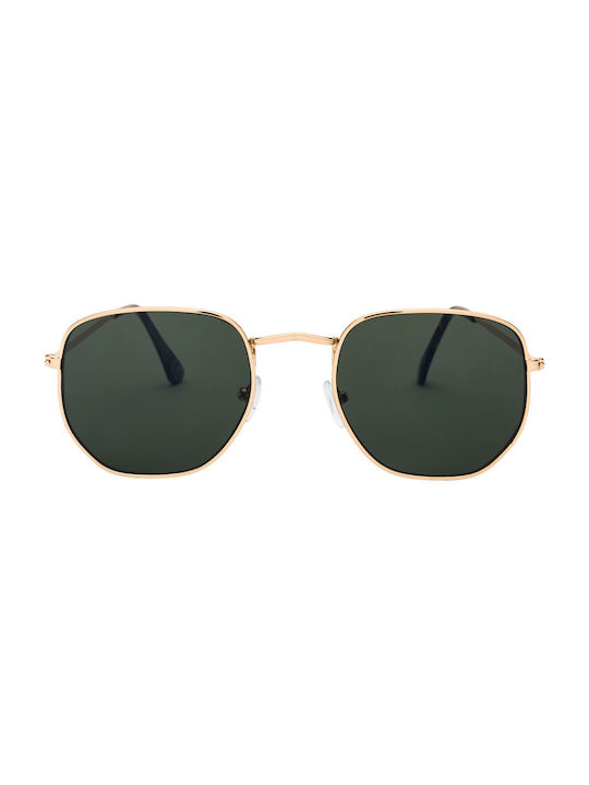 Foggia Sunglasses with Gold Metal Frame and Green Lens 01-3065-Gold-Olive