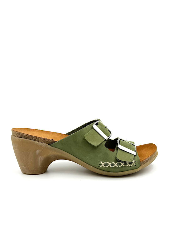 Chacal Leather Sandals Green