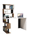 Birou Aigina Din Lemn Alb/Nuc/Negru 120x60x148cm