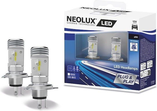 Neolux Λάμπες Αυτοκινήτου H4 / P43T LED 6500K Ψυχρό Λευκό 12V 10W 2τμχ