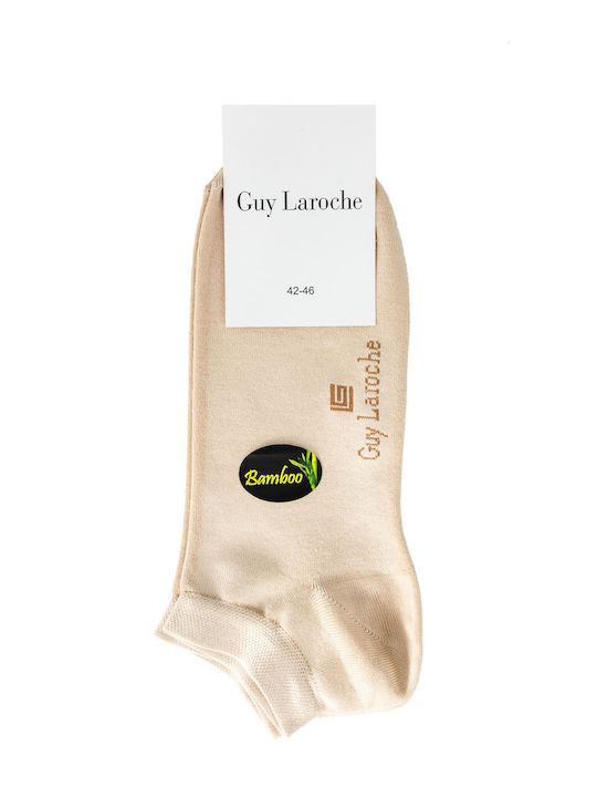 Guy Laroche Men's Solid Color Socks Beige