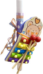 Handmade Easter candle with xylophone 20cm