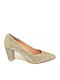 Leather Pointed Toe Gold High Heels