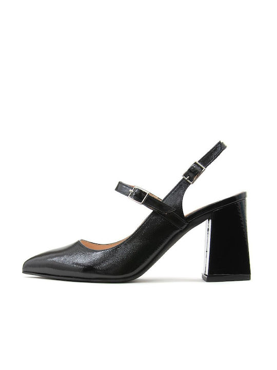 Bacali Collection Patent Leather Black High Heels