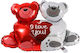 Balloon Teddy Bears Red White Valentine's Day Balloon I Love You I Love You with Heart 52x80cm (tatu Moyo)