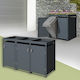 ML-Design Metallic Waste Bin 60lt Gray