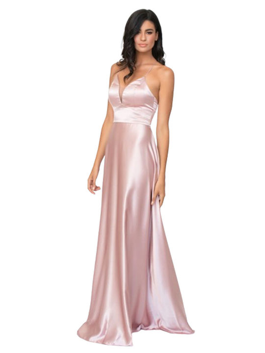 Kalliope Maxi Rochie Satin Roz