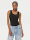 Pepe Jeans pentru Femei Bluză din Bumbac Fără mâneci Black