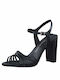 Marco Tozzi Synthetic Leather Women's Sandals Black with High Heel