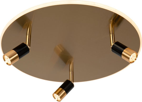 Lucide Lightning Φωτιστικό Πλαφονιέρα Οροφής Χρυσή με Ενσωματωμένο LED