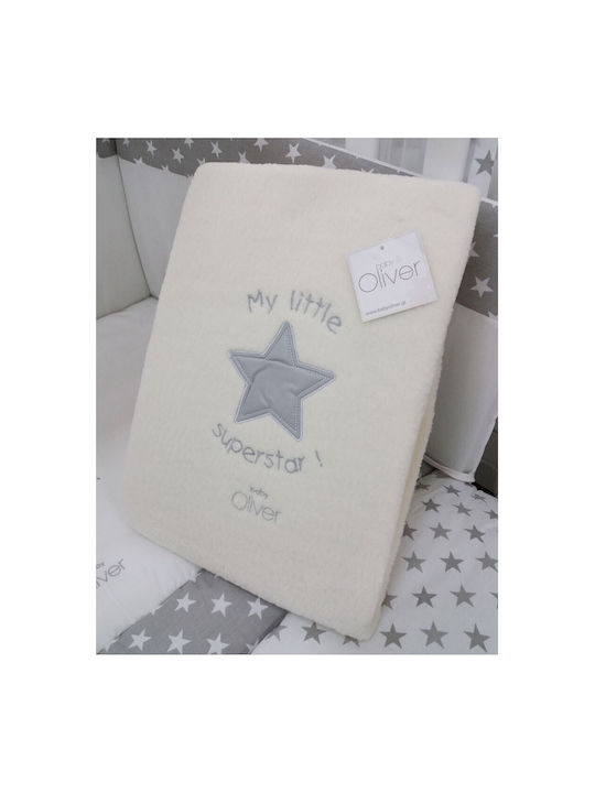 Baby Oliver Κουβέρτα Κούνιας Fleece Μπεζ 100x140εκ.