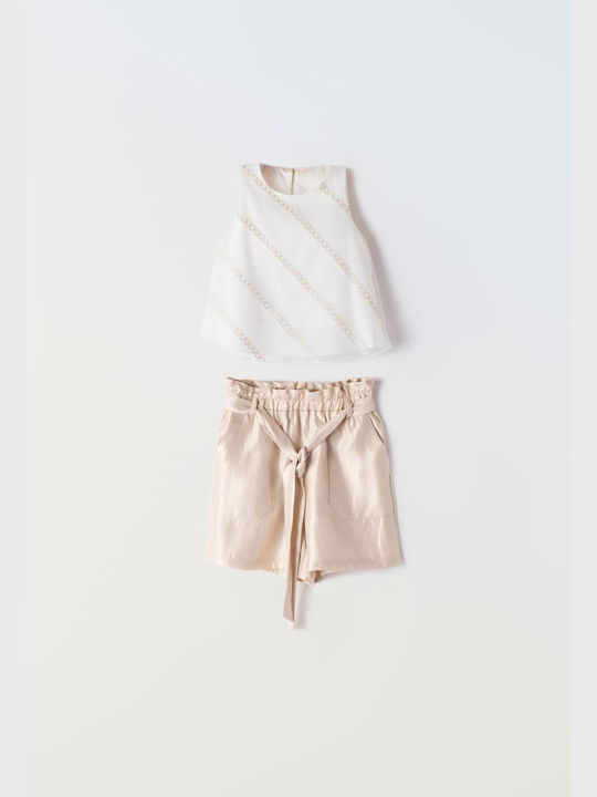 Εβίτα Kids Set with Shorts Summer 2pcs beige