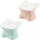 Navaris Set de 2 Ceramică Bol Mâncare & Apă pentru Câine & Pisică 120ml 11.6cm în Culoare Verde