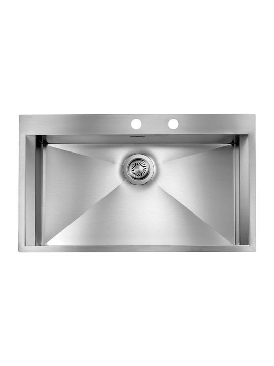 Sanitec Drop-In Sink Inox W86xD50cm Silver