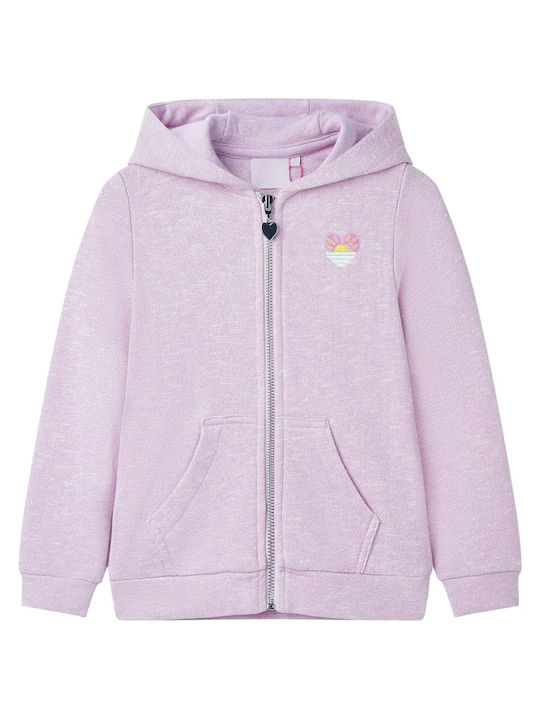 vidaXL Kids Sweatshirt Cardigan with Hood Mixed Lila