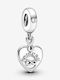 Pandora Friends Forever Heart Dangle Charm Καρδιά από Ασήμι με Ζιργκόν
