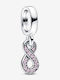 Pandora Funkelnder Infinity Anhänger mit Steinen aus Silber Rosa