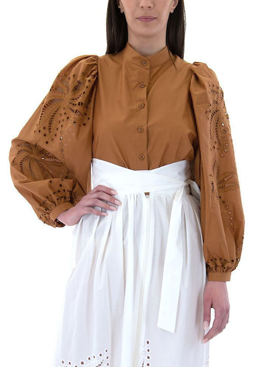 Moutaki Women's Long Sleeve Shirt Brown