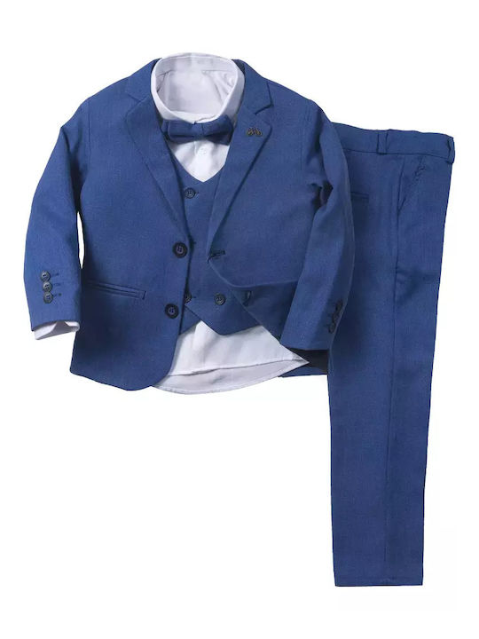 Online Boys Baptism Suit with Vest Blue