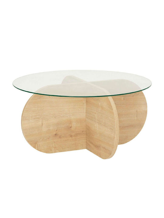 Round Coffee Table Bubble Oak L75xW75xH35cm