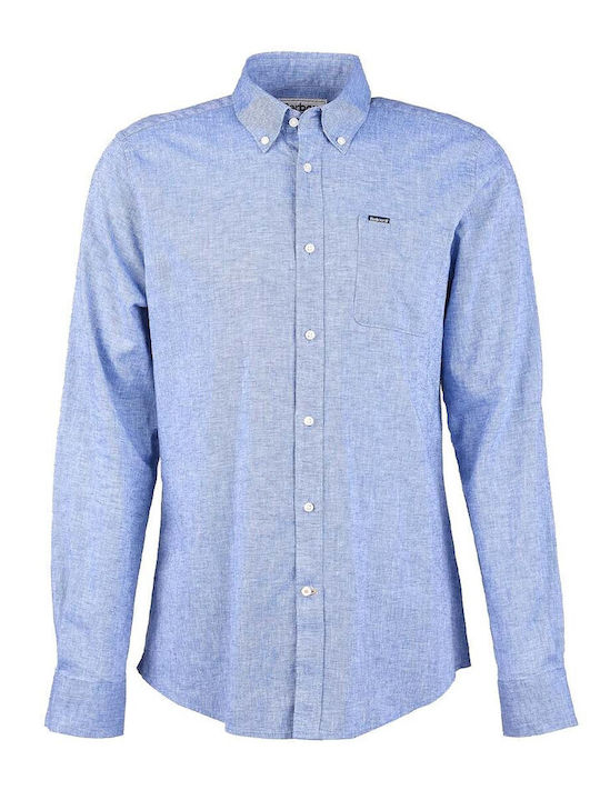 Barbour Nelson Langärmlig Leinen Hemd Blau